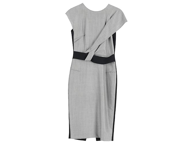 Roland Mouret Shift Dress in Grey and Black Cotton  ref.1293734