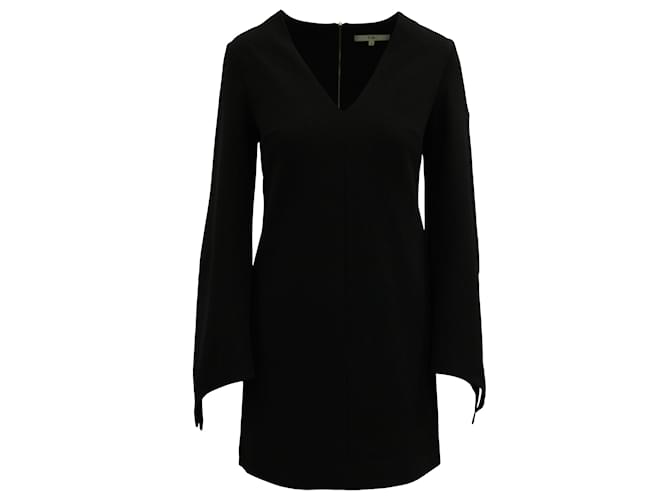 Tibi V-Neck Long Sleeve Dress in Black Polyester  ref.1293740