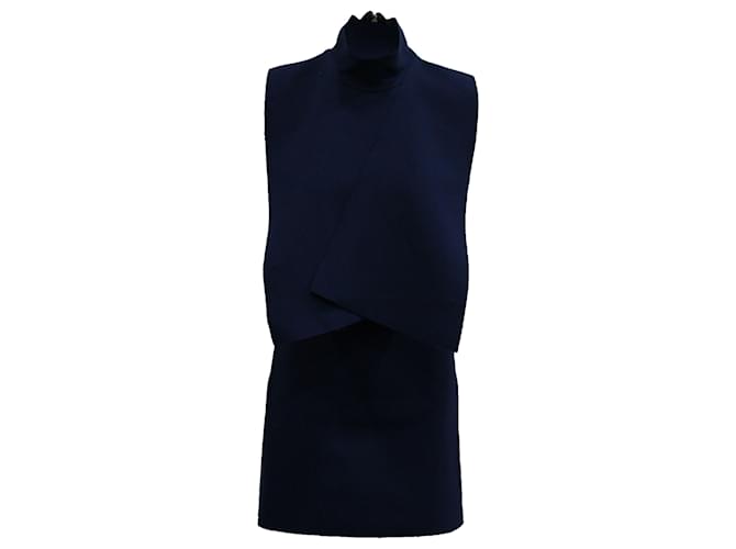 MSGM Turtleneck Mini Dress in Navy Blue Polyester  ref.1293744