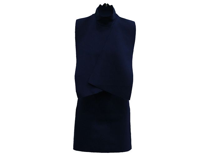 Mini-robe à col roulé MSGM en polyester bleu marine