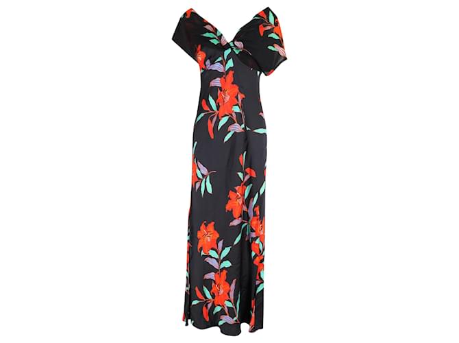 Vestido largo Diane Von Furstenberg de seda con estampado floral  ref.1293752
