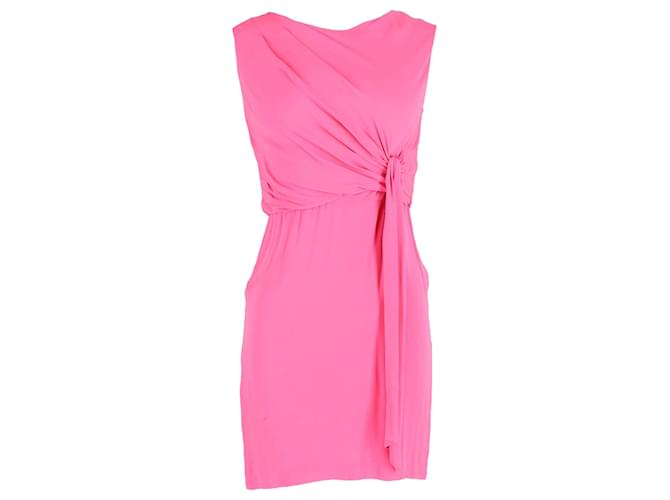 Diane Von Furstenberg Draped Front Tie Detail Dress in Pink Silk Seide  ref.1293753