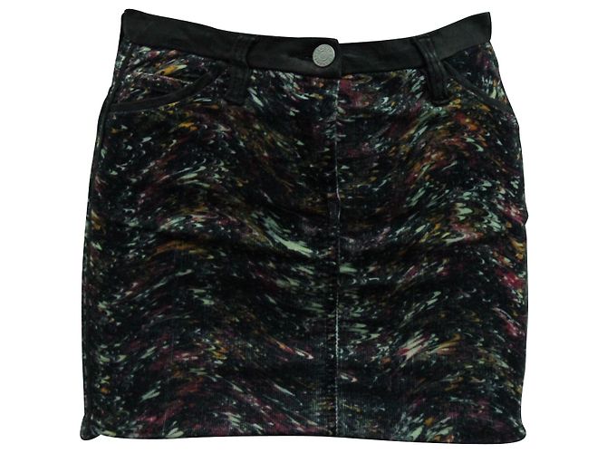 Minigonna Isabel Marant in tweed di cotone multicolore Stampa python