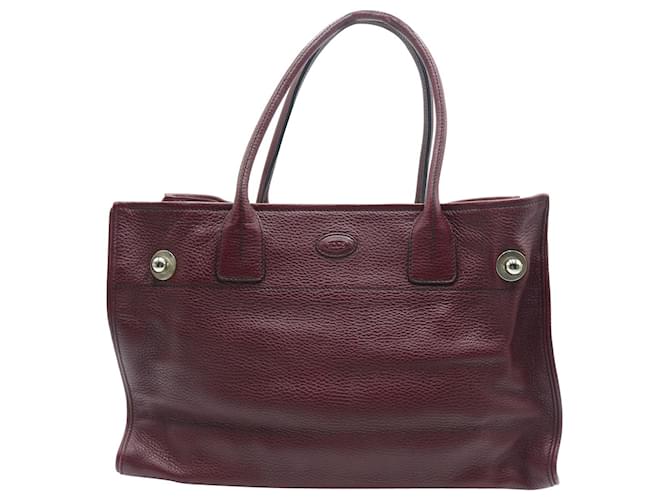 Tod's Handbag in Maroon Leather Brown Red  ref.1293762