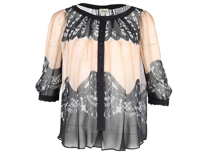 Blusa velata stampata Temperley London in seta multicolore Stampa python