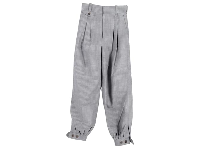 Loewe Striped Trousers in Gray Cotton Grey  ref.1293772