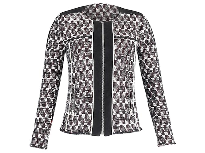 Iro Kamber Tweed Jacket in Black and White Cotton  ref.1293782