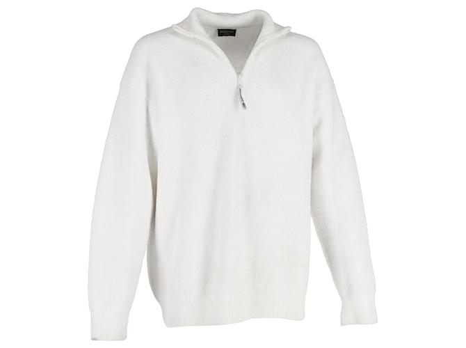 Balenciaga Top Zip Sweater in White Wool  ref.1293792