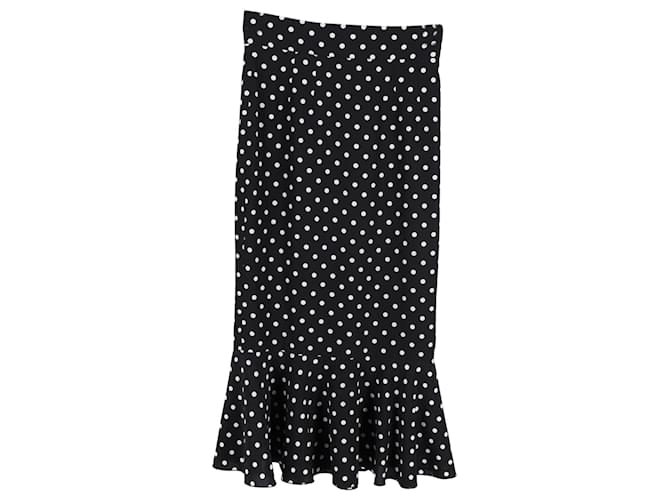 Dolce & Gabbana Polka Dot Pencil Skirt in Black Silk  ref.1293798