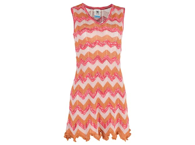 Missoni Zig-Zag Knit Mini Dress in Multicolor Cotton Blend Python print  ref.1293799