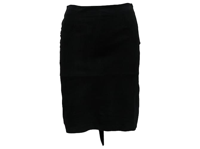 Ba&Sh Ba & Sh Asymmetric Skirt in Black Goatskin Leather   ref.1293812