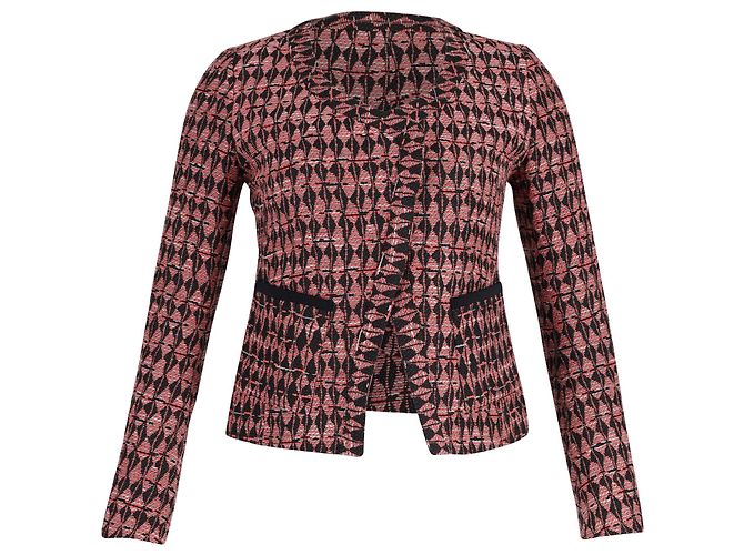 Chaqueta Maje Tweed de algodón rosa