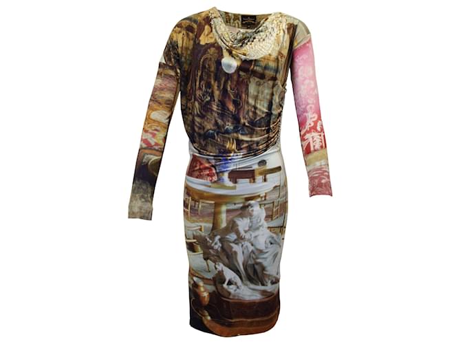 Vivienne Westwood Robe imprimée Anglomania en viscose multicolore Fibre de cellulose  ref.1293867