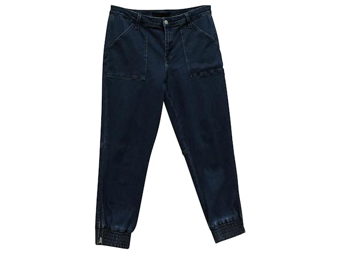 J Brand Arkin Cropped Jeans in Dark Blue Cotton  ref.1293870