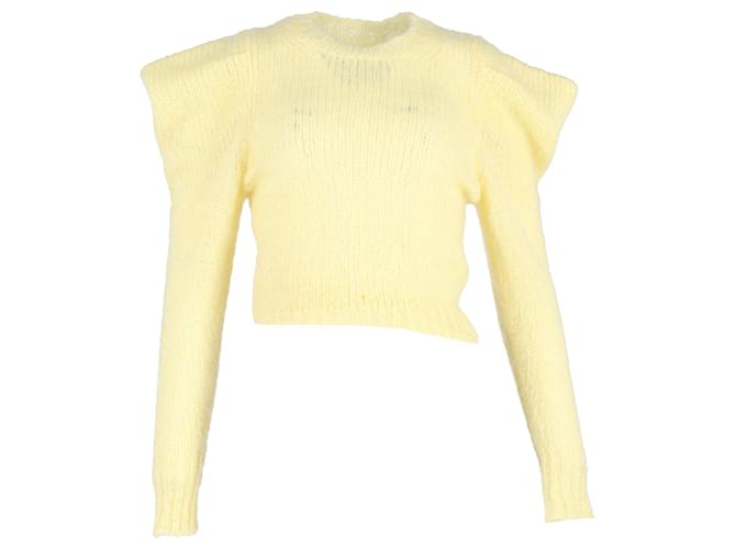 Isabel Marant Ivelyne Puff Sleeve Sweater in Yellow Mohair Wool  ref.1293875