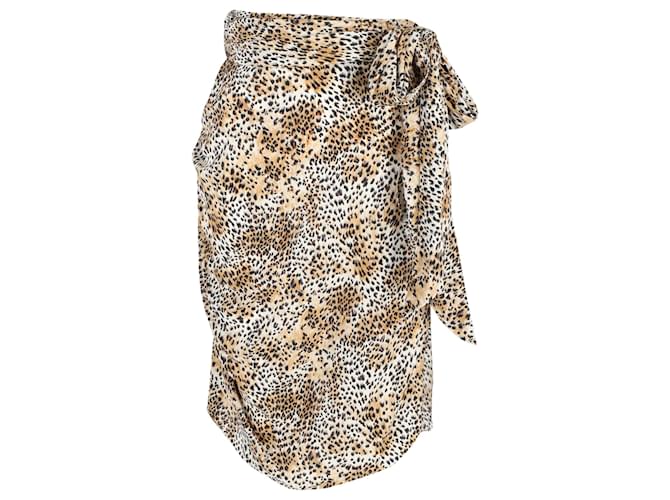 Céline Celine Draped Skirt in Animal Print Silk  ref.1293885