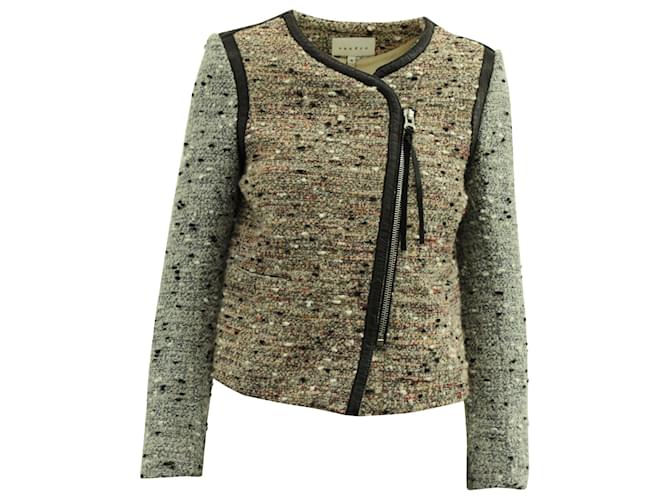 Sandro Paris Tweed Jacket in Multicolor Polyester Multiple colors  ref.1293886