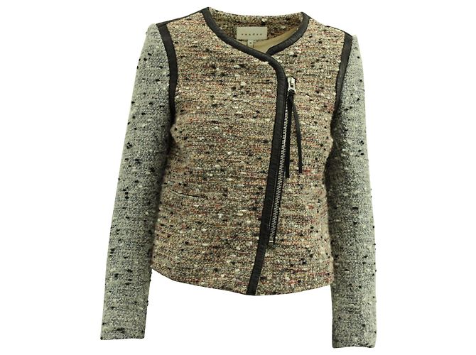 Sandro Paris Tweed Jacket in Multicolor Polyester