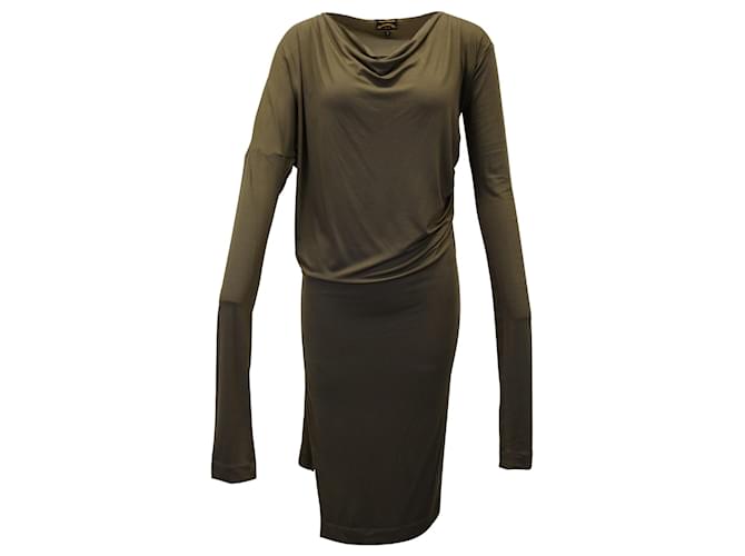 Vivienne Westwood Anglomania drapiertes Kleid aus Stretch-Jersey in Khaki-Viskose Grün Zellulosefaser  ref.1293887