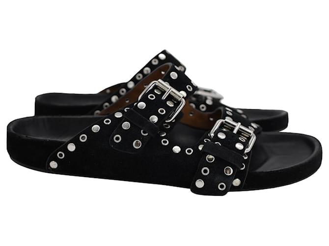 Isabel Marant Lennyo Stud-Embellished Sandals In Black Suede  ref.1293899