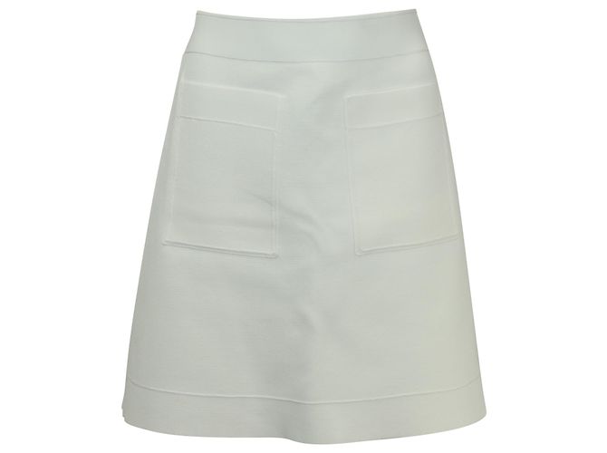Sandro Paris Elanna Ponte Mini Saia em Viscose Branca Branco