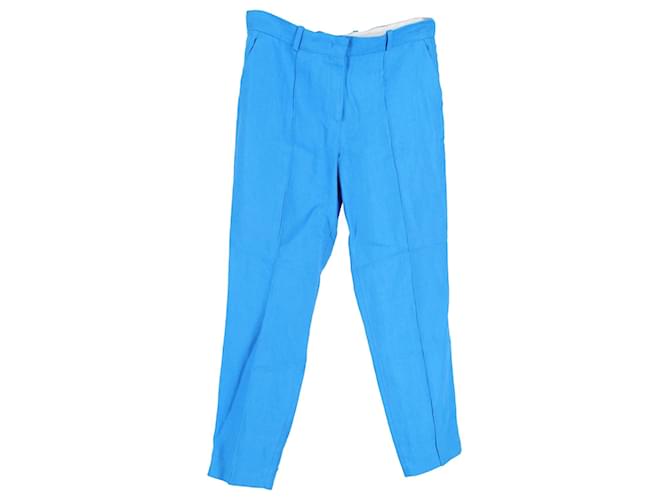 Loro Piana Straight-Leg Trousers in Blue Linen  ref.1293913