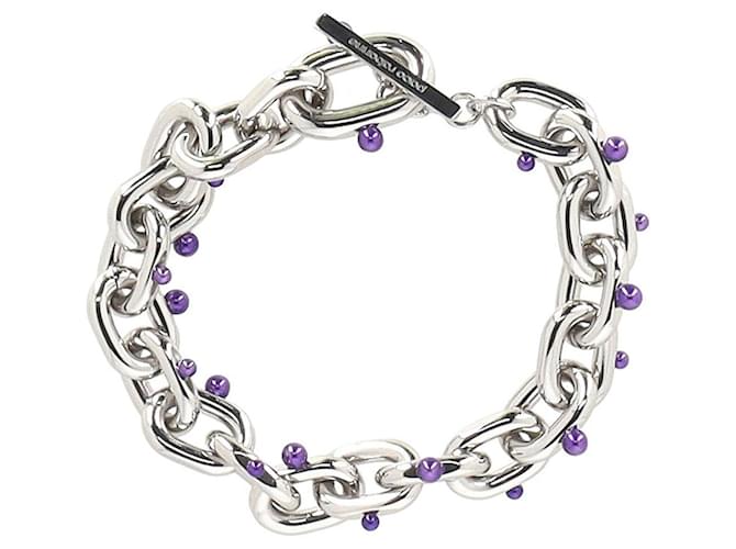 Collar de eslabones de cadena con perlas XL de Paco Rabanne en metal plateado Plata Plata  ref.1293926