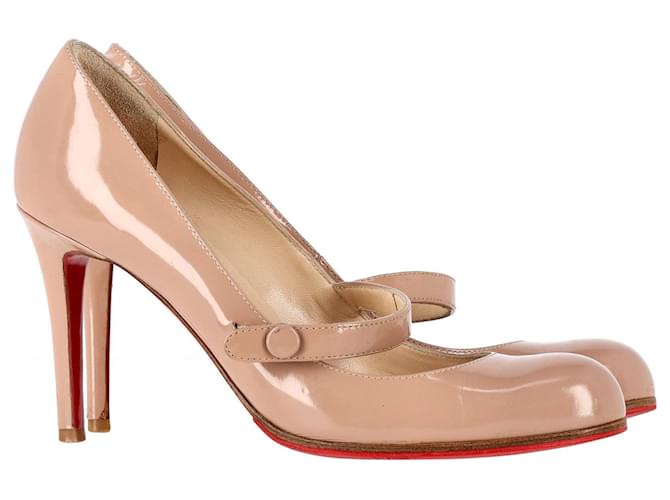 Christian Louboutin Charleen Pumps in Nude Patent Leather Flesh  ref.1293957