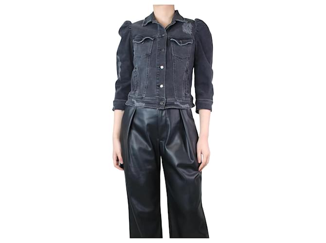 Autre Marque Jaqueta jeans desgastada cinza escuro - tamanho M Algodão  ref.1293975