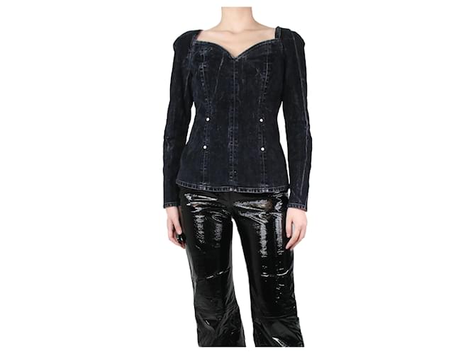 Stella Mc Cartney Top jeans loveheart preto - tamanho Reino Unido 8 Algodão  ref.1293982
