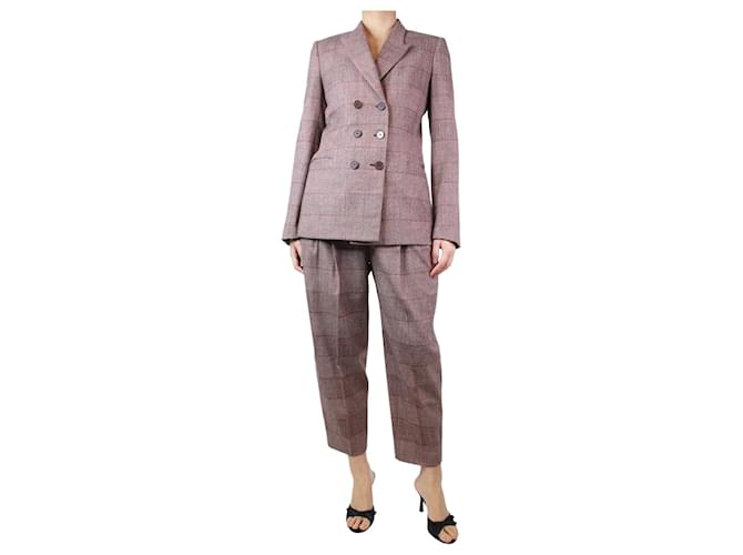 Stella Mc Cartney Red houndstooth blazer and trousers set - size UK 10  ref.1293987