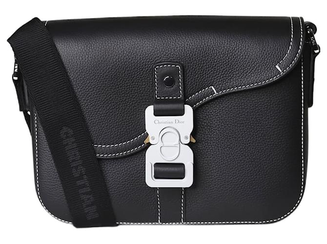 Christian Dior Black 2023 Small Saddle Messenger Bag with Flap Leather  ref.1294002