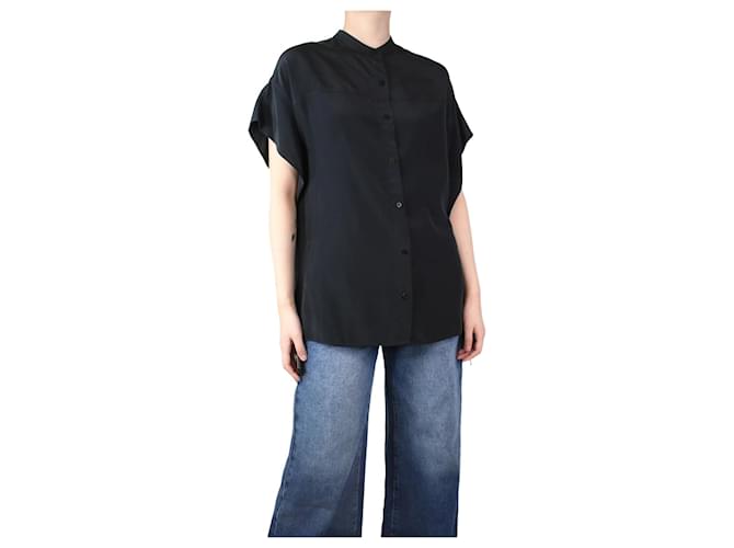 Diane Von Furstenberg Camicia nera oversize in seta - taglia XS Nero  ref.1294006