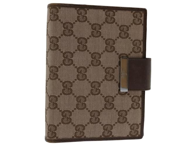 GUCCI GG Canvas Day Planner Cover Beige Auth 67555 Toile  ref.1294076