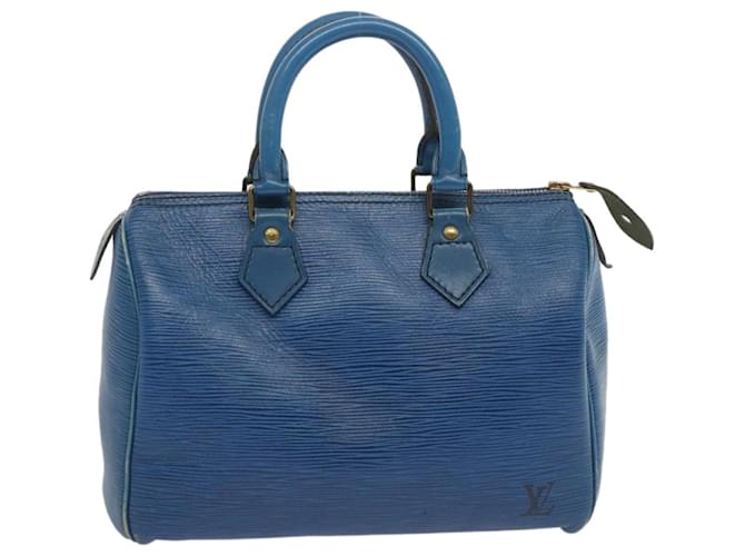 Louis Vuitton Epi Speedy 25 Handtasche Toledo Blau M43015 LV Auth 67402 Leder  ref.1294110