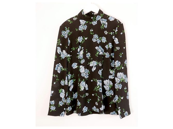 Autre Marque Emilia Wickstead Floral Print Top Black