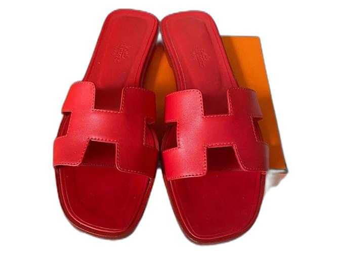 Hermès Oran Rot Leder  ref.1294126