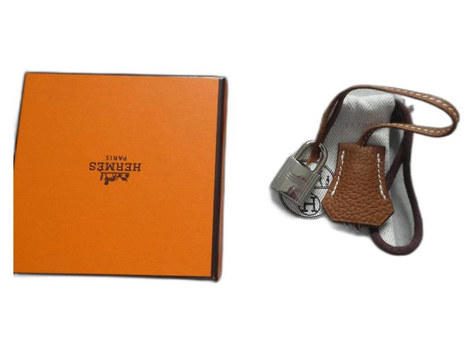 bell, pull tab, and new Hermès lock for Hermès bag, box and dustbag Brown