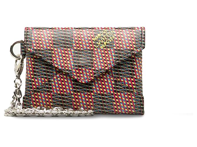 Pochette collier rouge Louis Vuitton Damier Pop Kirigami sur chaîne Toile  ref.1294164