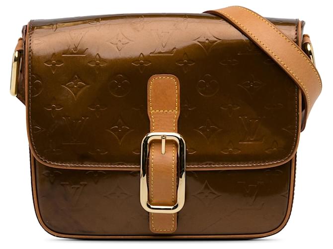 Brown Louis Vuitton Monogram Vernis Christie GM Crossbody Bag Leather  ref.1294166