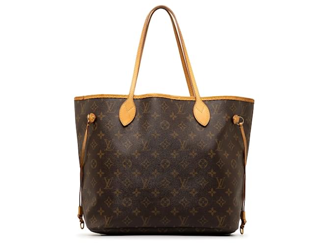 Brown Louis Vuitton Monogram Neverfull MM Tote Bag Leather  ref.1294171