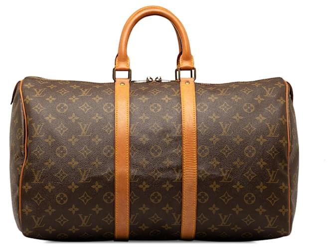 Brown Louis Vuitton Monogram Keepall 45 Travel bag Leather  ref.1294172