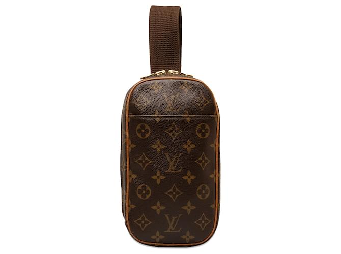 Brown Louis Vuitton Monogram Pochette Gange Crossbody Bag Cloth  ref.1294174