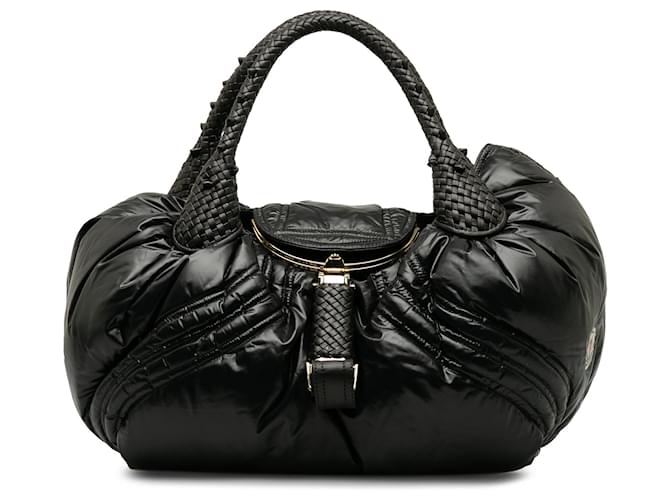 Black Fendi x Moncler Puffer Spy Handbag Leather  ref.1294181