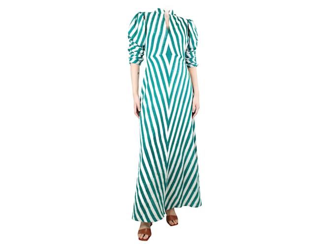 Autre Marque Green striped maxi dress - size S Cotton  ref.1294196