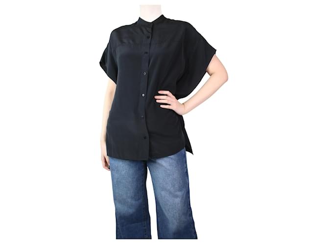 Diane Von Furstenberg Camicia nera oversize in seta - taglia XS Nero  ref.1294202