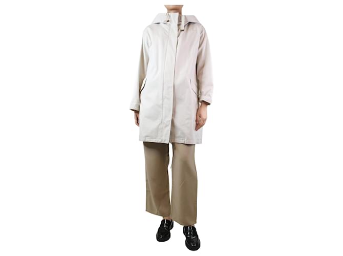 Max Mara Grey hooded cotton coat - size UK 10  ref.1294205
