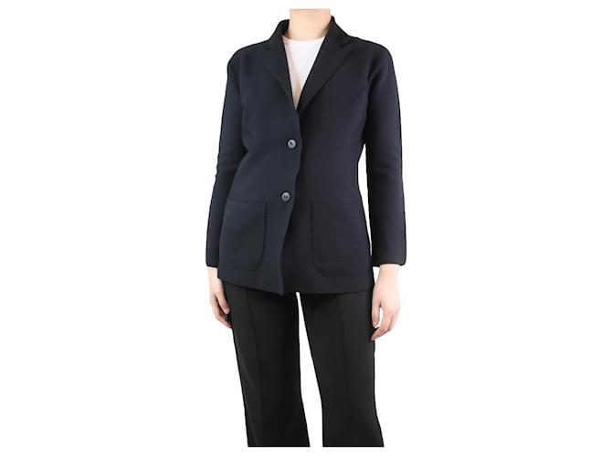 Issey Miyake Black tailored shape button-up blazer - size UK 10 Polyester  ref.1294207