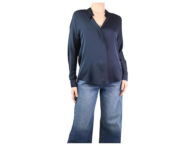 Vince Navy blue silk blouse - size UK 8  ref.1294212
