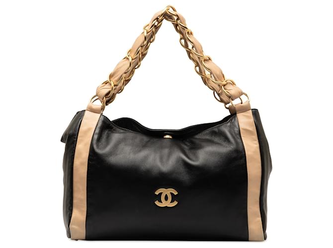 Chanel Black Olsen Shoulder Bag Leather  ref.1294271